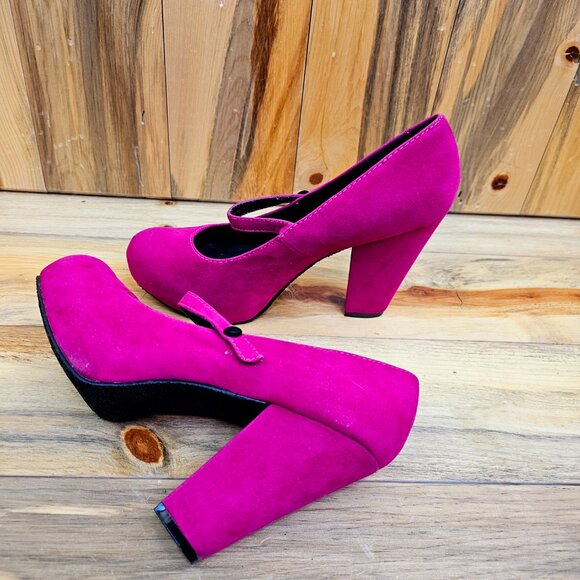 Big Buddha Jane Hot Pink Platform Heels - Picture 5 of 7